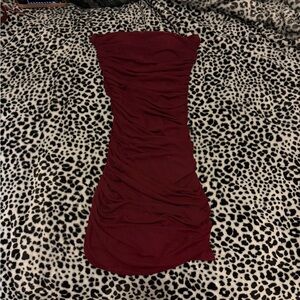Teeze Me Strapless Wine Dress